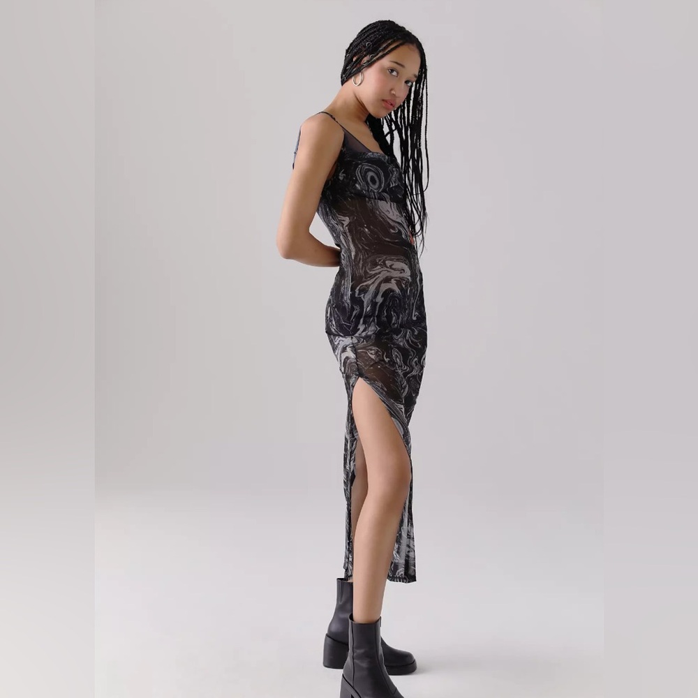 Urban Outfitters Erandi Mesh Cowl Neck MIDI